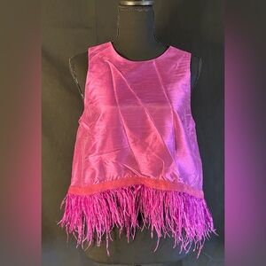 Hutch Pink Sleeveless Blouse with Fringe